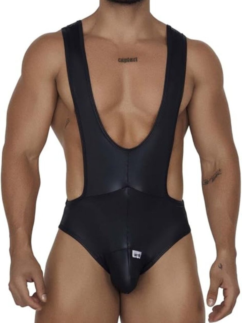 [SM/MD]  [LG/XL]   Candy Man Die Cut Bodysuit Black 99693